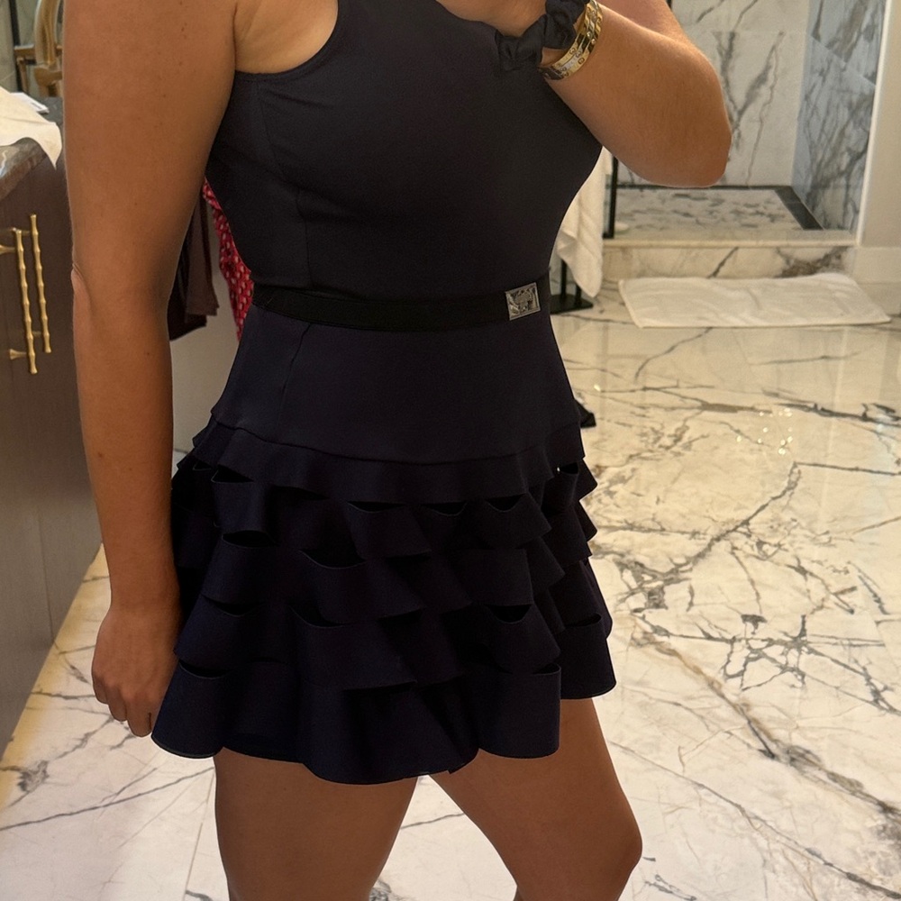 Prada Navy blue with silver logo elastic belt. NEW - Picture 5 of 17